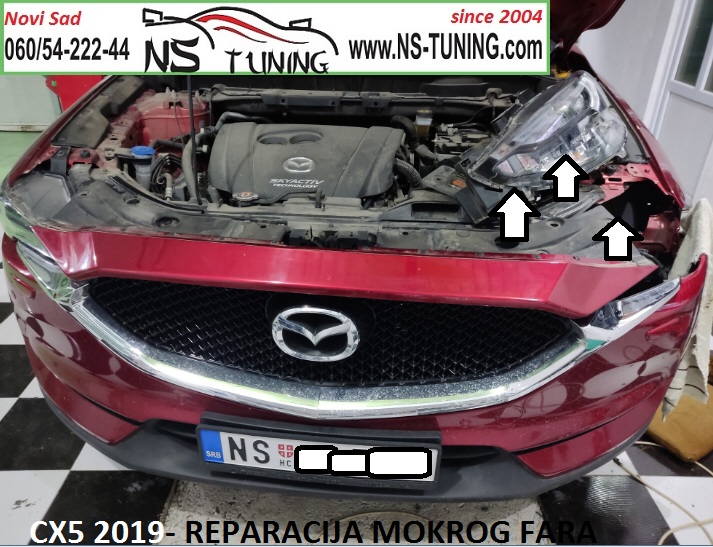 mazda cx5 2018 2019 2020 led far mokar kondenz rosa reparacija farova novi sad ns tuning